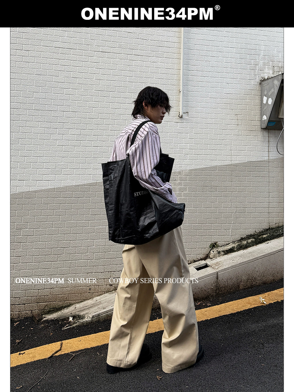 ONENINE34PM Lazy Striped Long Sleeve Shirt