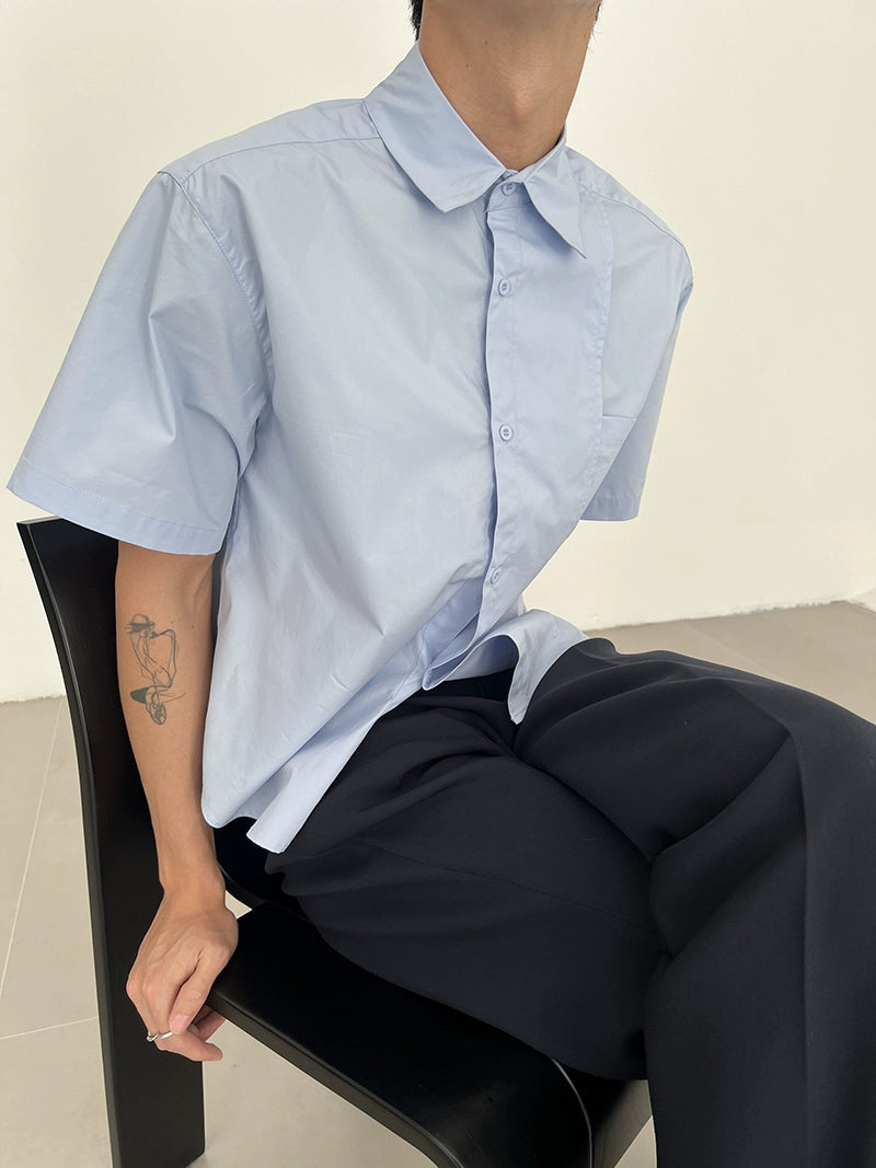 COLN Fashion Versatile Placket Short-sleeved Shirt