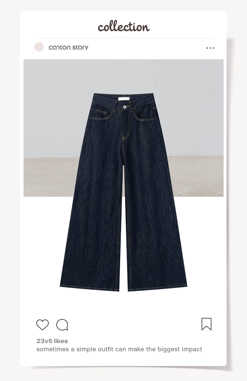 Cantonstory Korean Retro High Waist Jeans