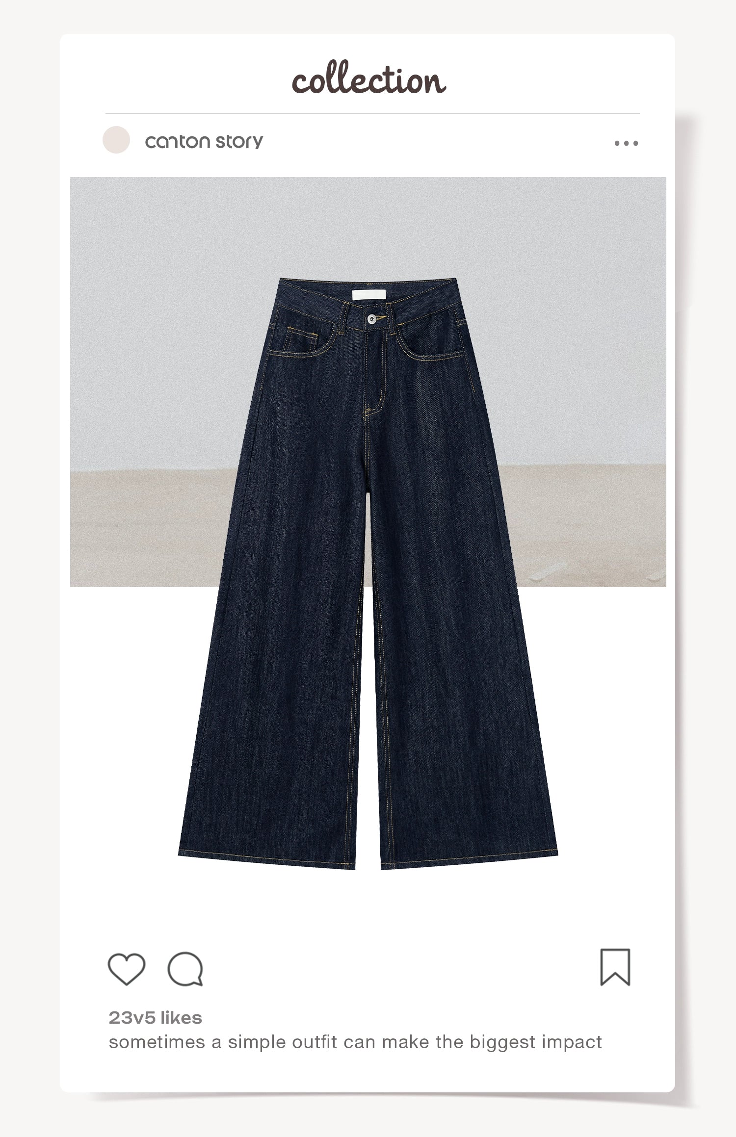 Cantonstory Korean Retro High Waist Jeans