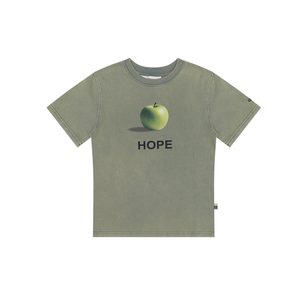 MMBBT Green Apple Print Front Shoulder Short Tee
