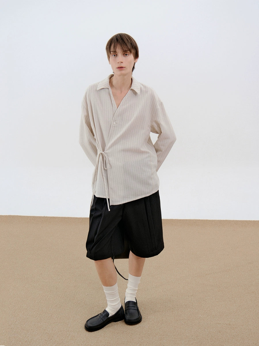 COLN Lazy Strappy Striped Shirt