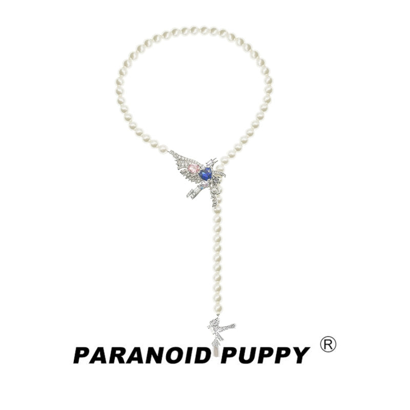 ParanoidP Y Word Pearl Light Luxury High-end Necklace