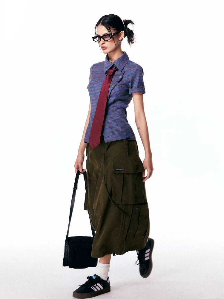 JIKOO Plaid Lapel Shirt