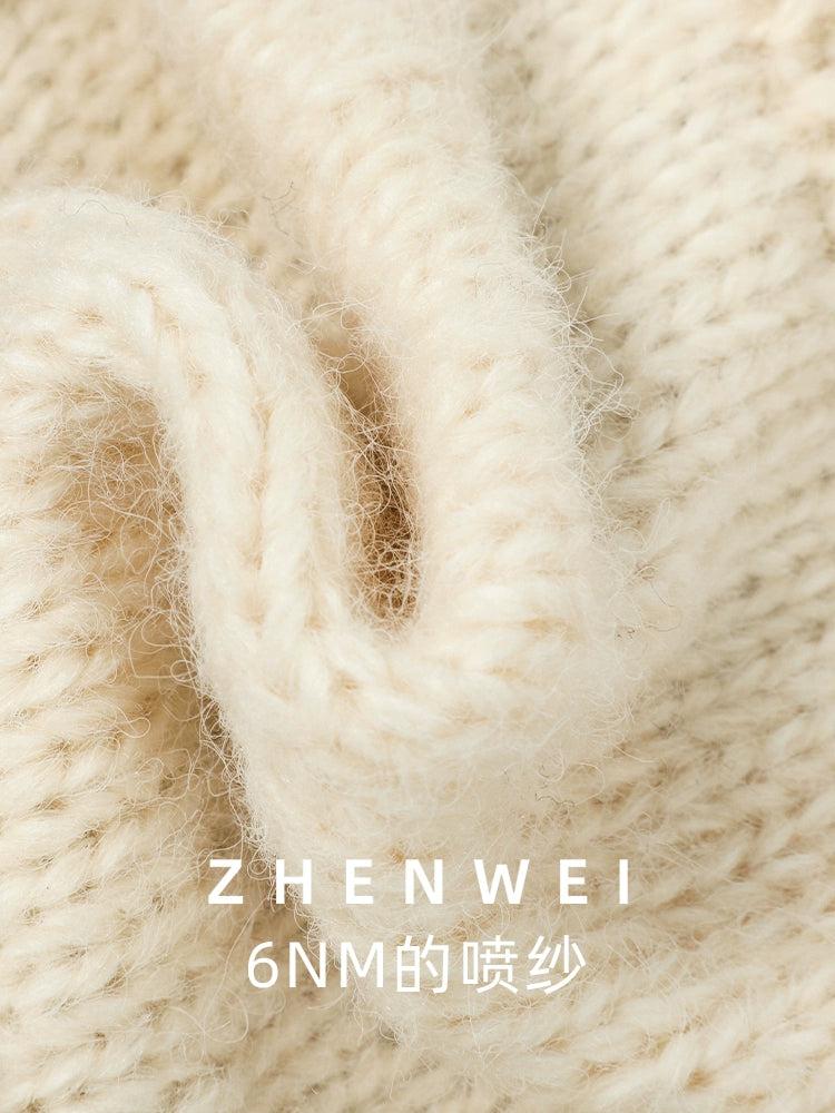 ZHENWEI Woolen Knitted Hat with Large Head Circumference