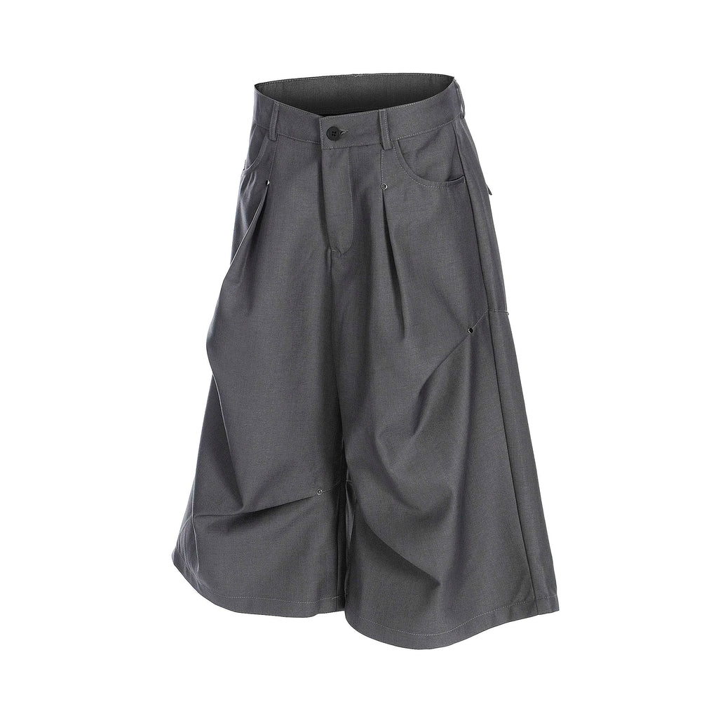 BLACKLISTS riveted pleated cropped trousers