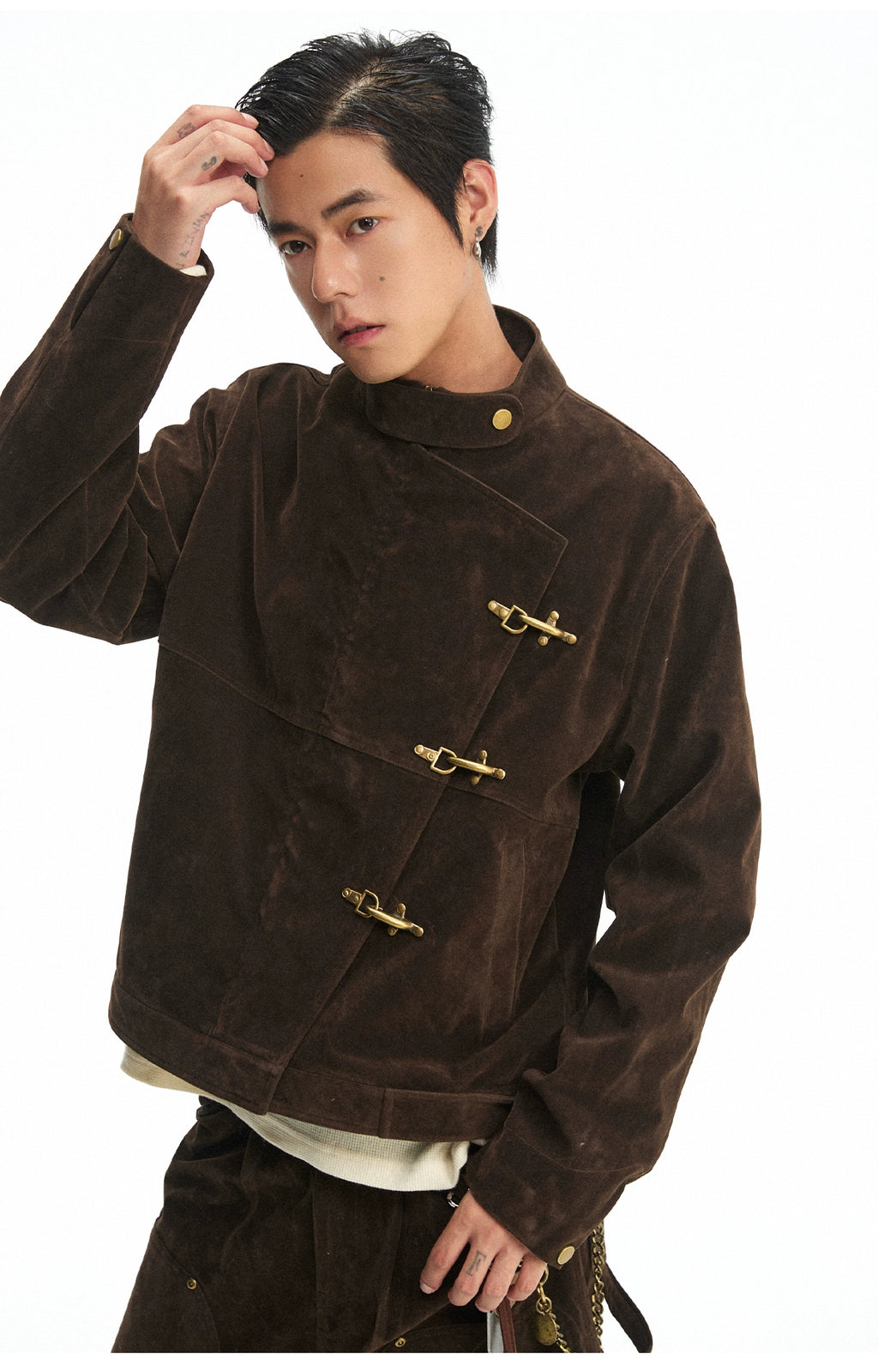 CoosRetro Vintage Plane Buckle Jacket