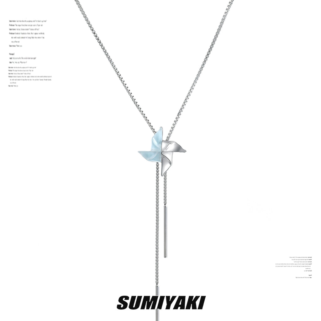 SUMIYAKI Rotating Windmill Pull Adjustment Necklace
