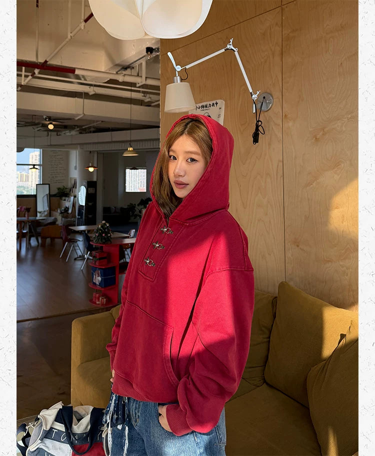 CCYE Lobster Button Heavy Hooded Sweater