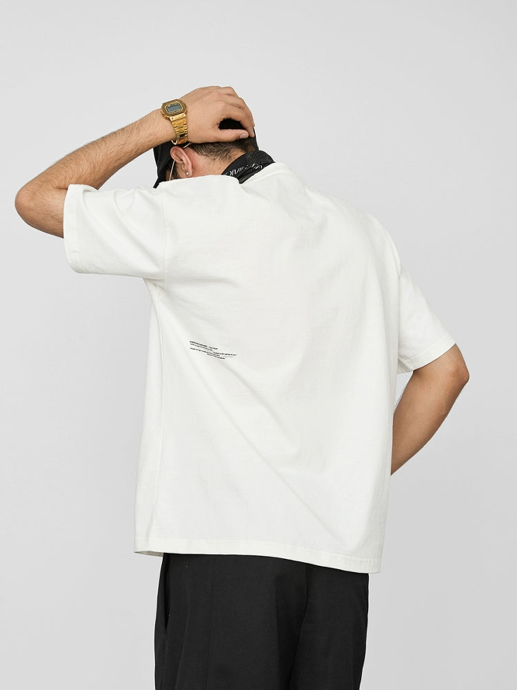 OD Small LOGO Casual Loose Versatile Round Neck Tee