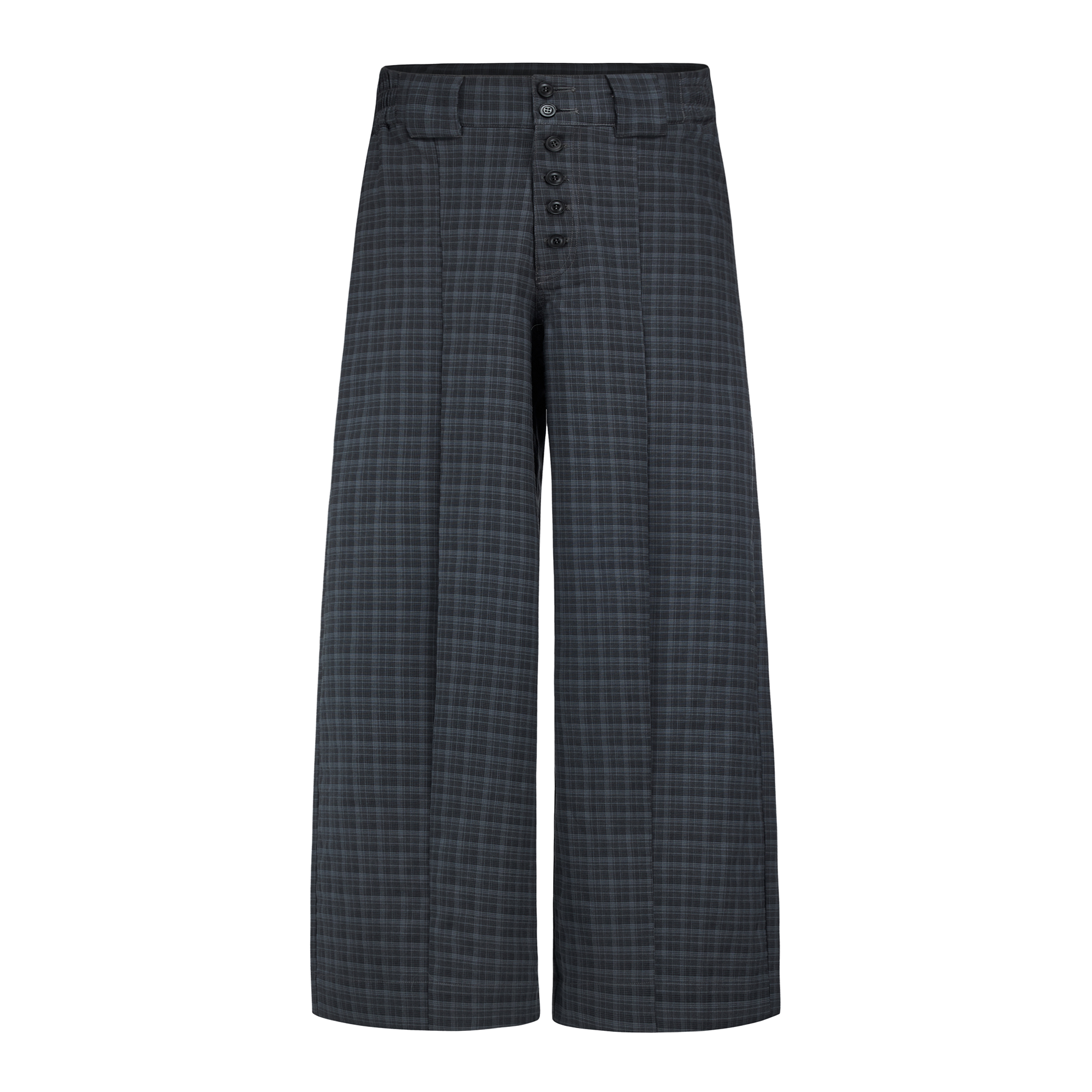 Esaias Vintage Plaid Casual Straight-leg Wide-leg Trousers