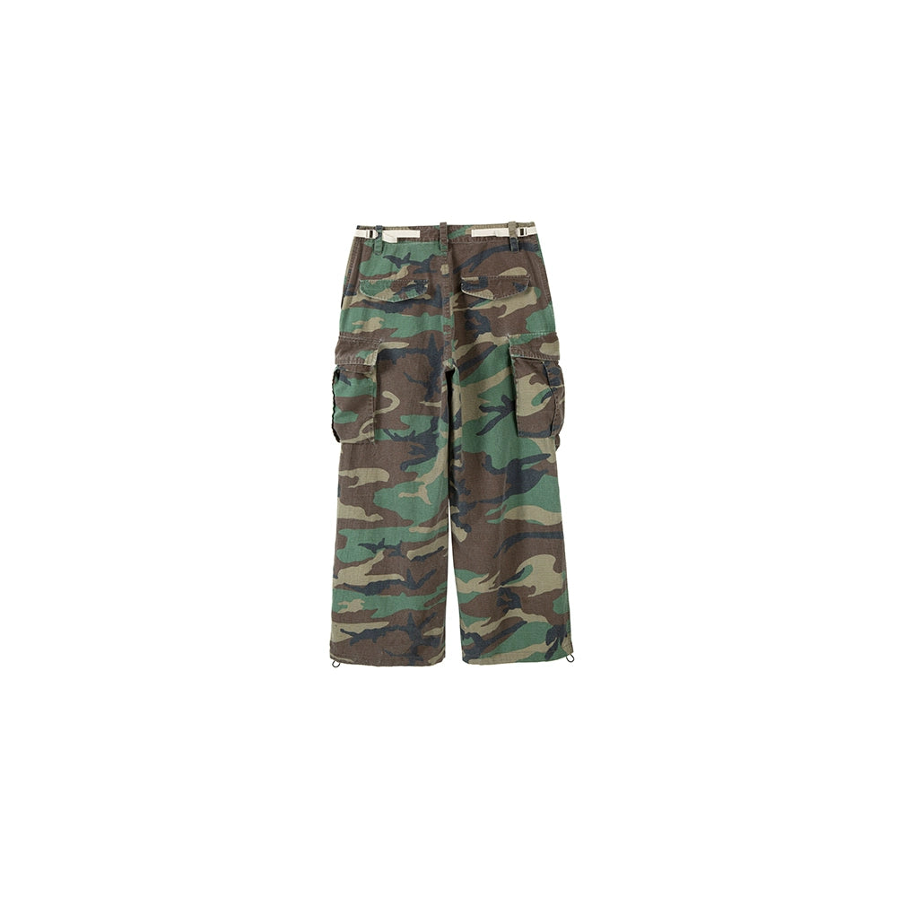 PLUS NO LOGO Camouflage Old Wide-leg Overalls