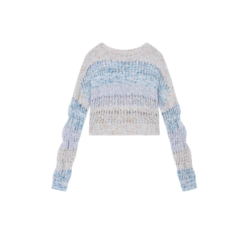 Ablueberry Hollow Short Loose Lazy Casual Sweater