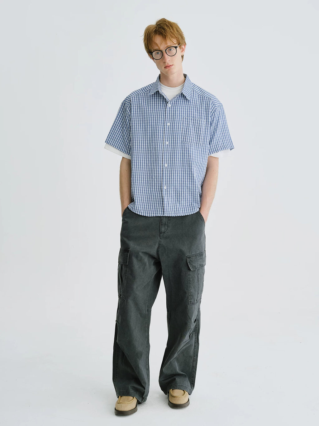 LIVINGTOWN Versatile Casual Lapel Plaid Shirt