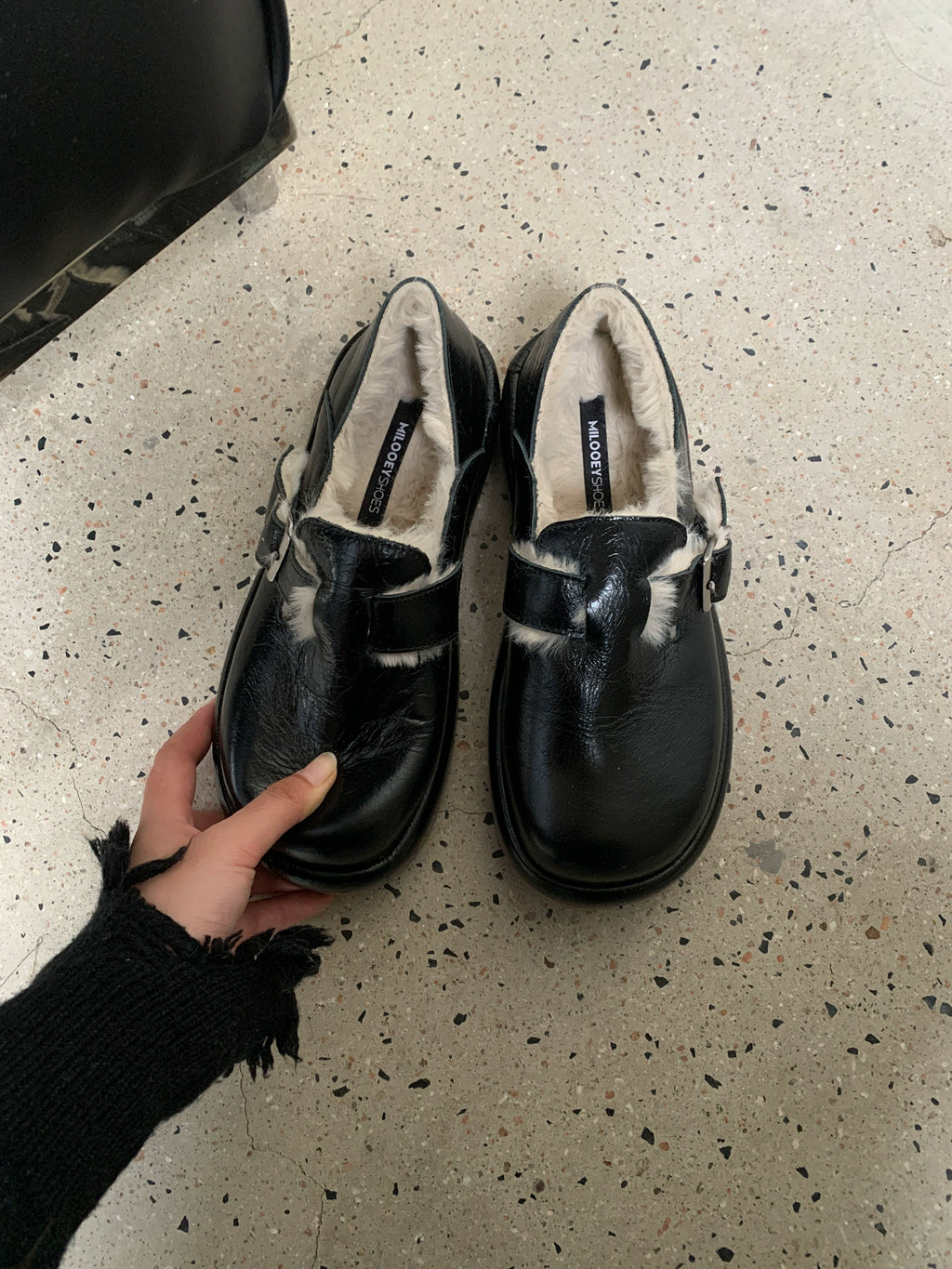 Milooey Thick-soled Velvet One-pedal Fluffy Shoes