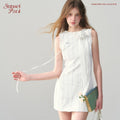 SunsetPark Vertical Striped Lace Stitching Sleeveless Dress