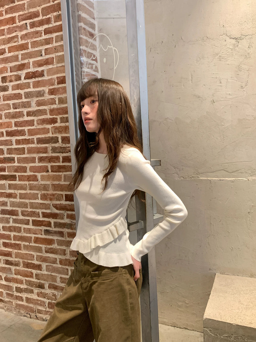 Kano Irregular Fungus Edge Knitted Bottoming Shirt