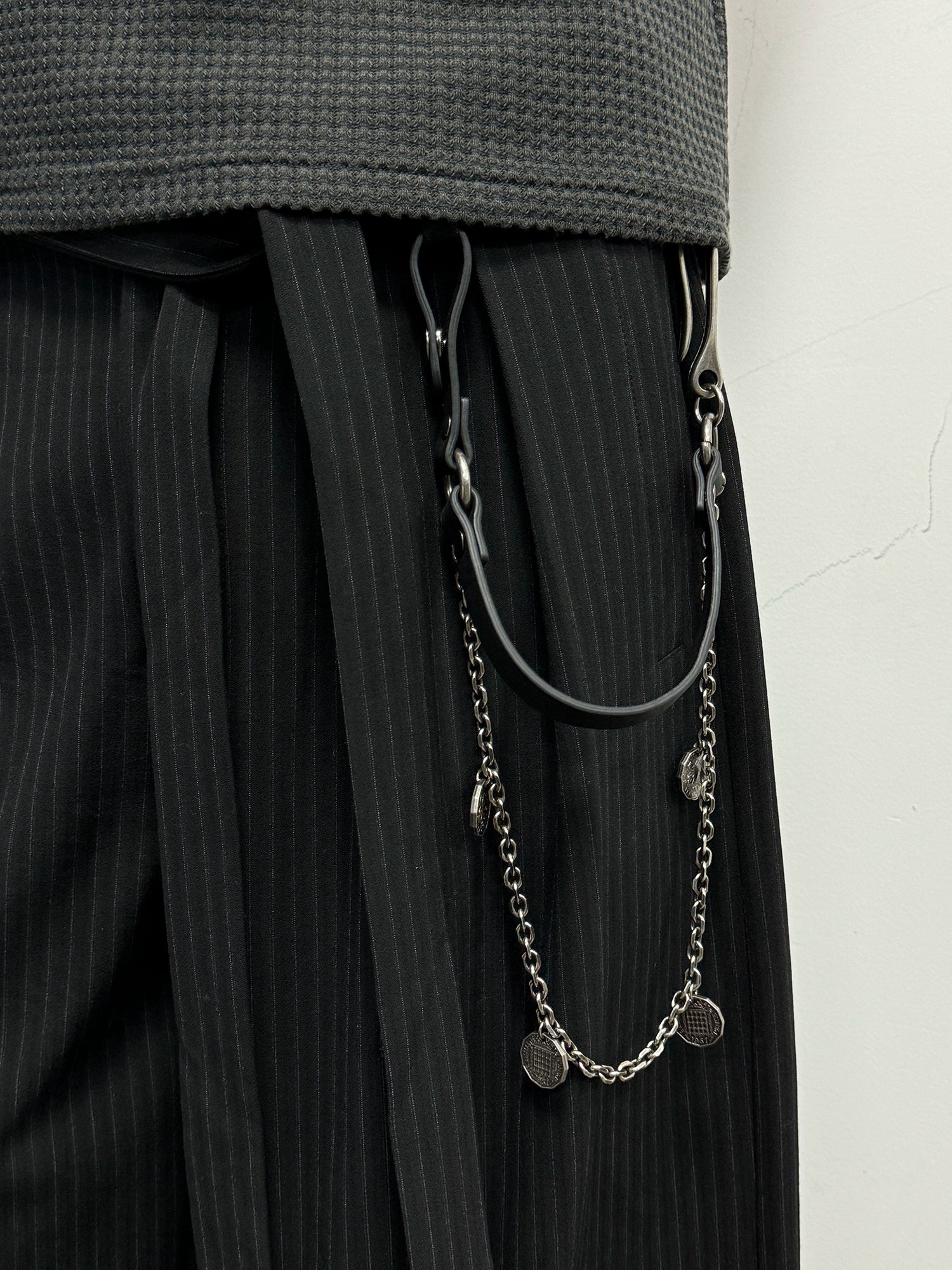 NOT UGLY Top Cowhide "Silver Coin" Double Trouser Chain Pendant Accessories