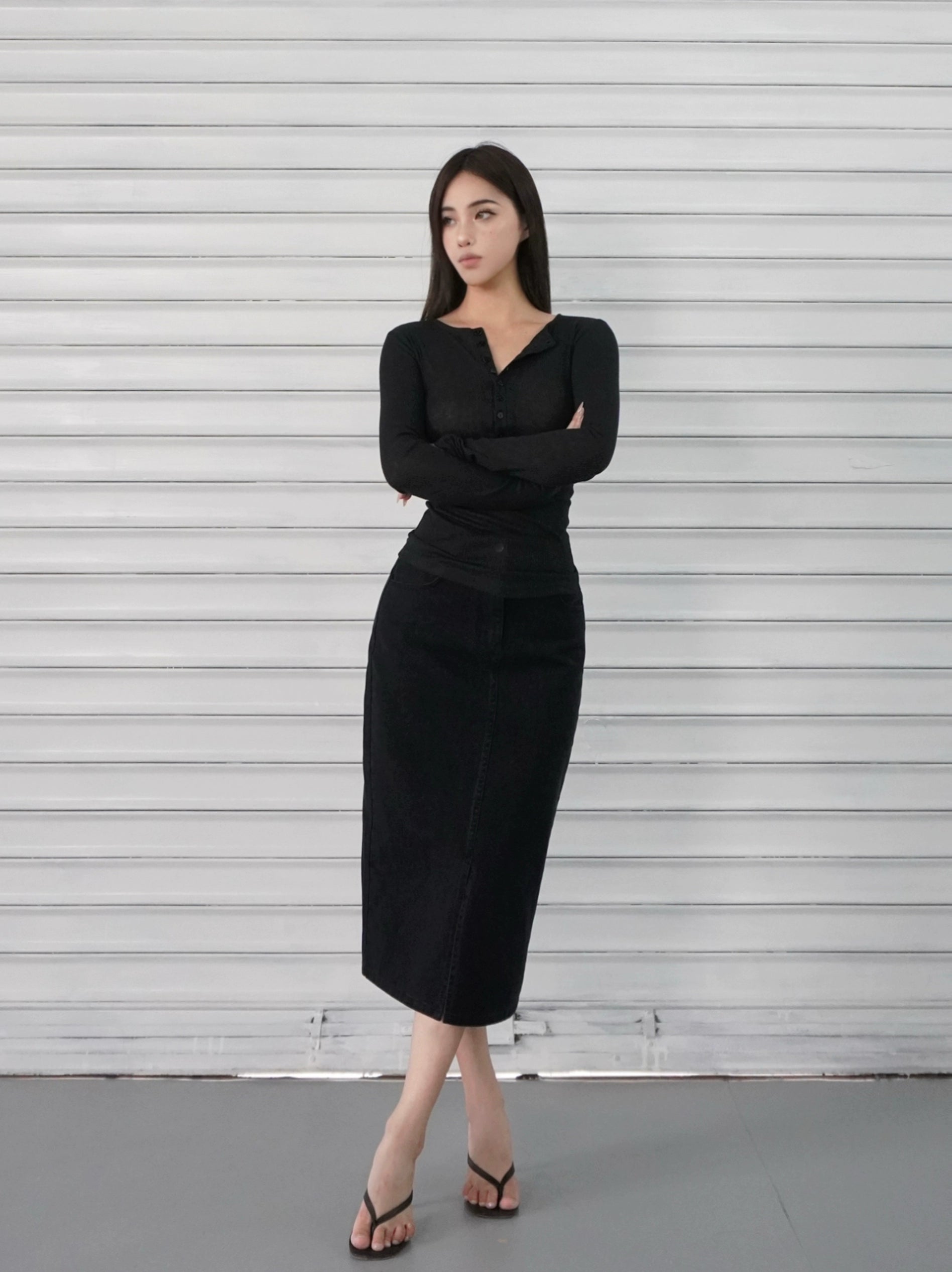 Jim Kennet Slim Slim Fit Pit Striped Long Sleeve Top