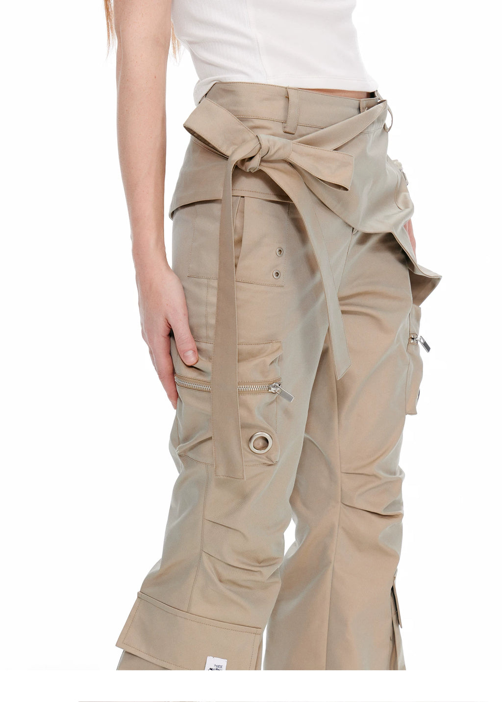 JIKOO Heavy Industry Twill Multi-pocket Micro-pull Pants