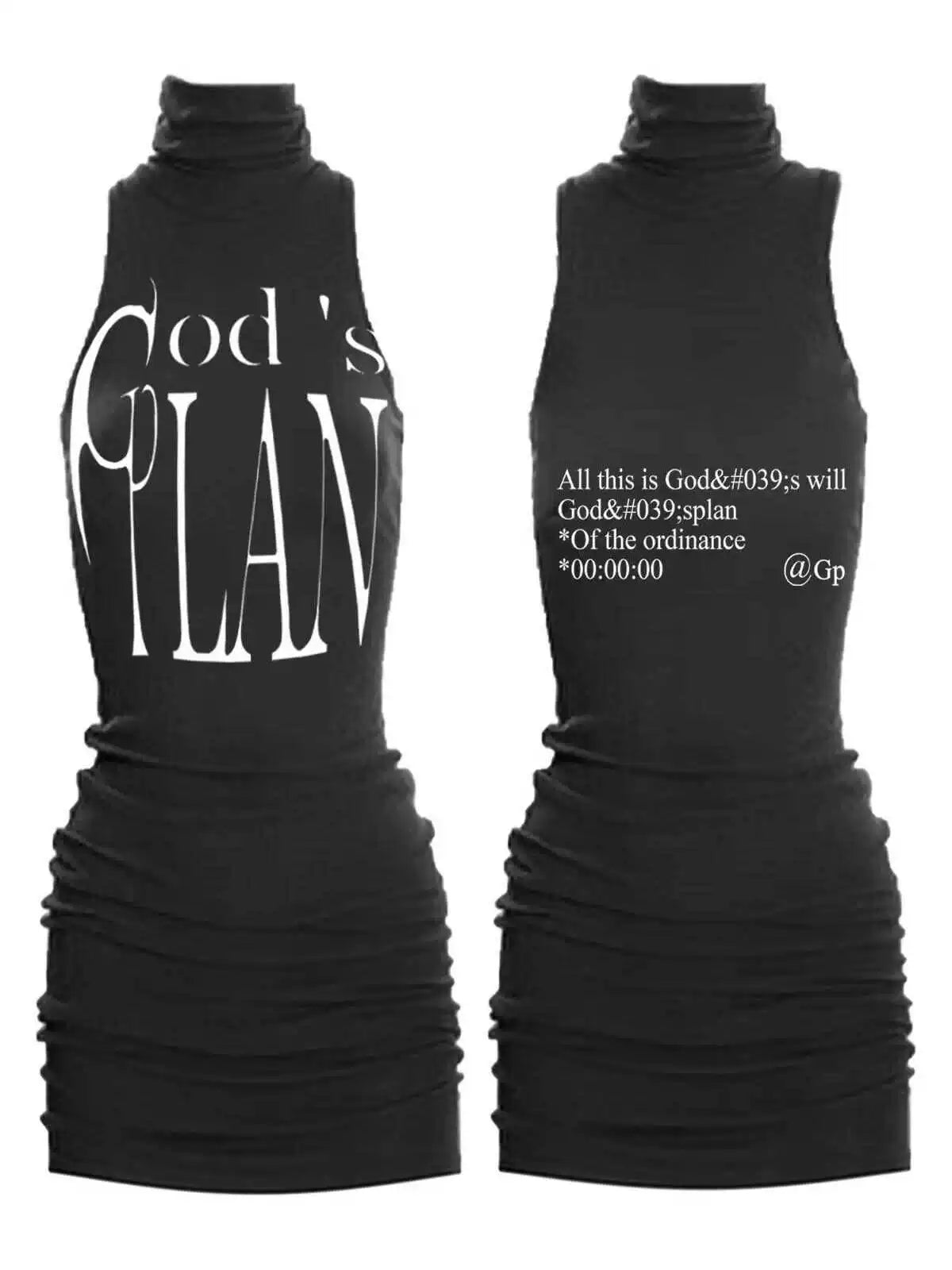 GodsPlan Premium Neck Three-dimensional Pleated Dress