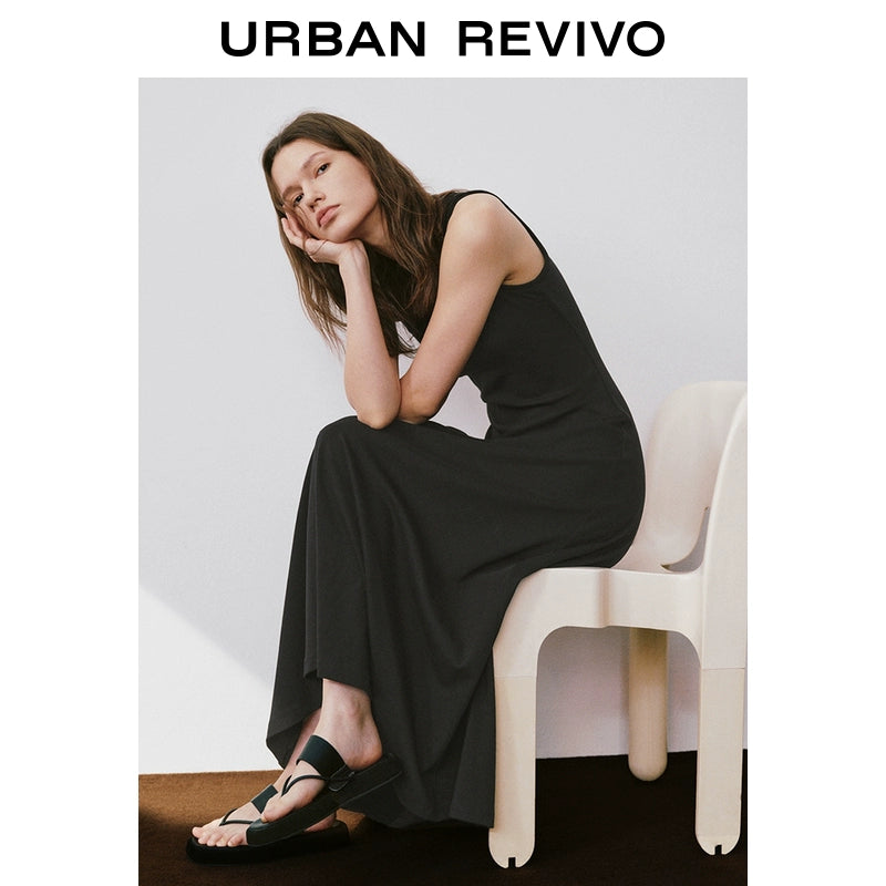 URBAN REVIVO Wave Style Casual Slim Sleeveless Dress