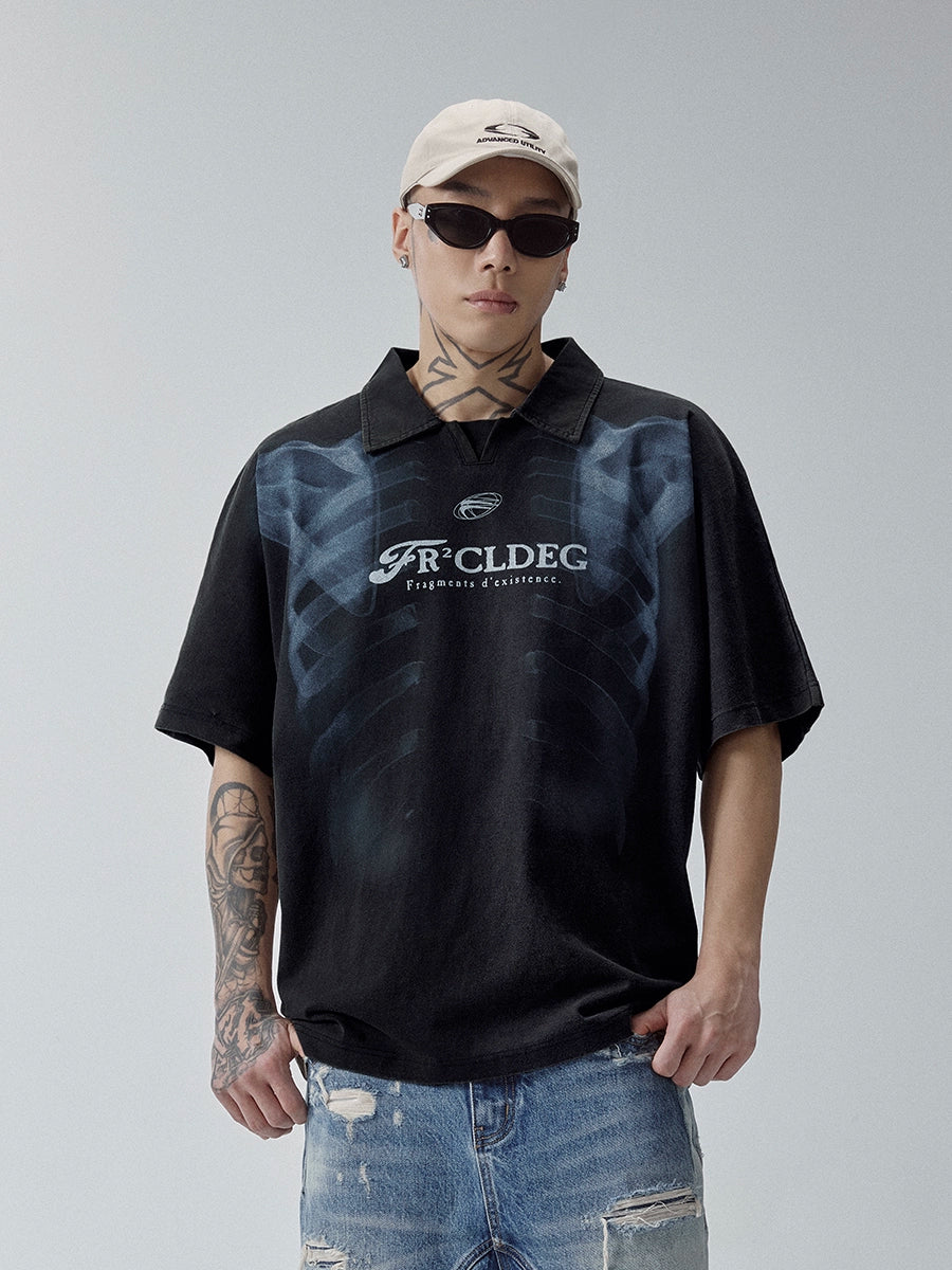 F2CE Washed and Old Casual Versatile POLO Shirt