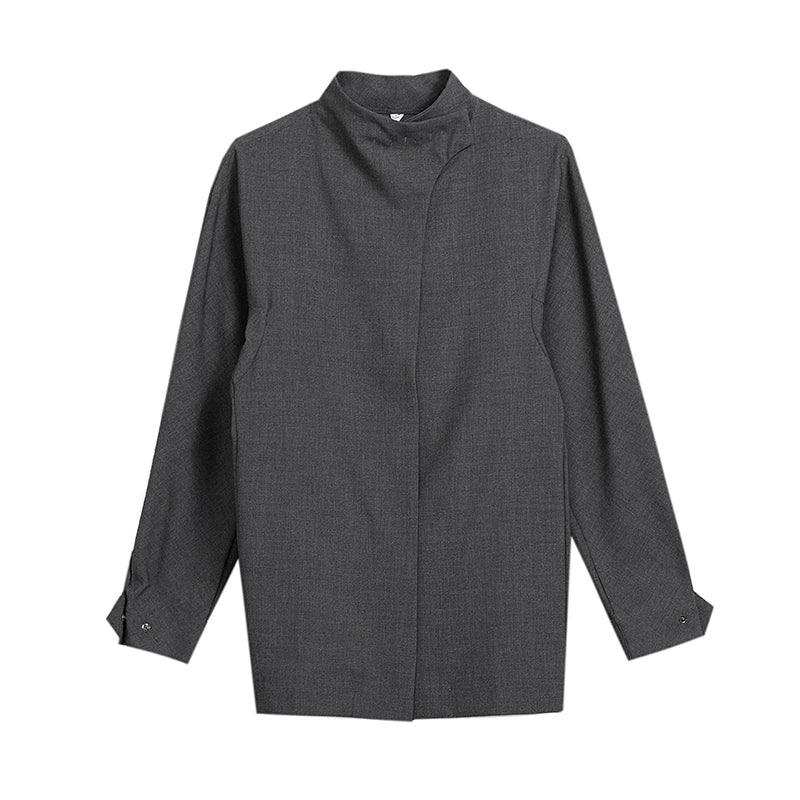 COLN Casual Semi-turtleneck Long-sleeved Shirt