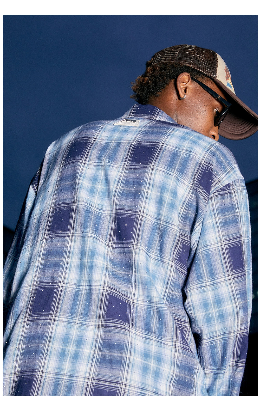 DONSMOKE Embroidered Versatile Checked Shirt