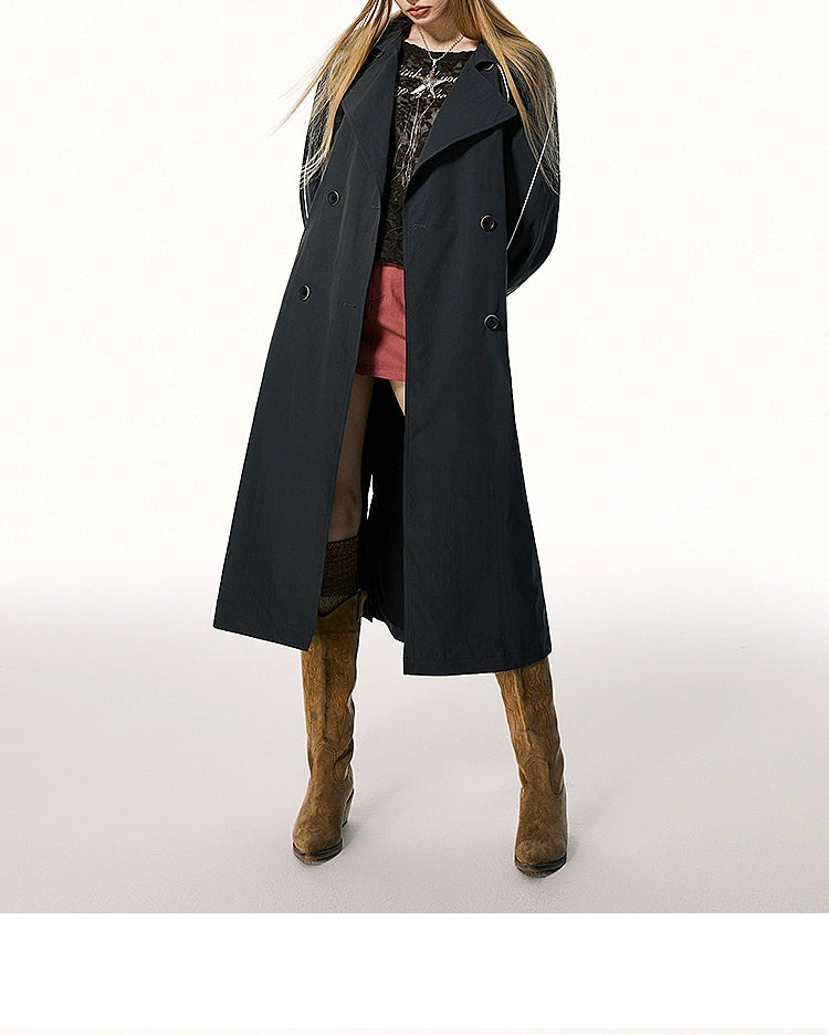 Imone Contrasting Reflective Strip Casual Trench Coat