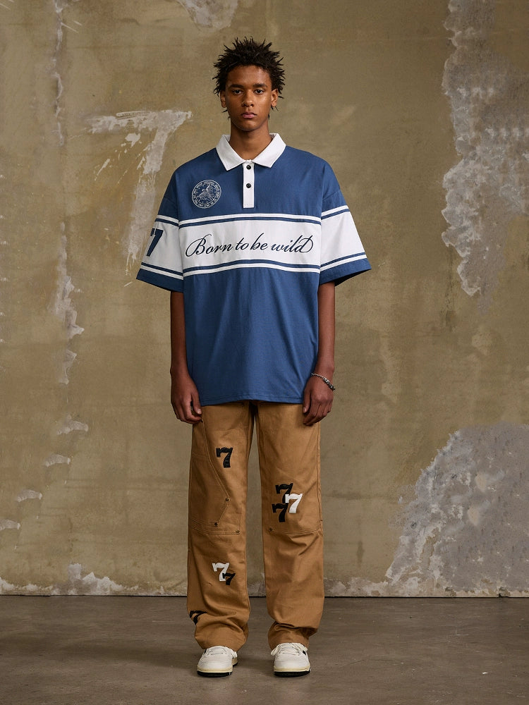 WildX Vintage Stitching Embroidered Polo Tee