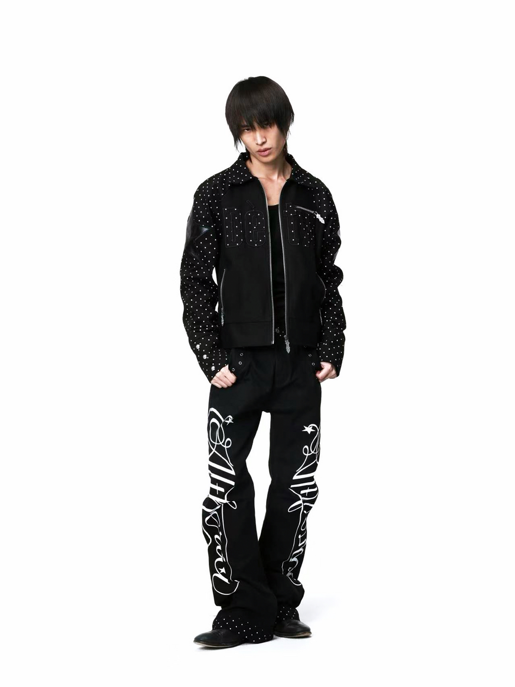 DETW Vintage Polka Dot Splicing Jeans