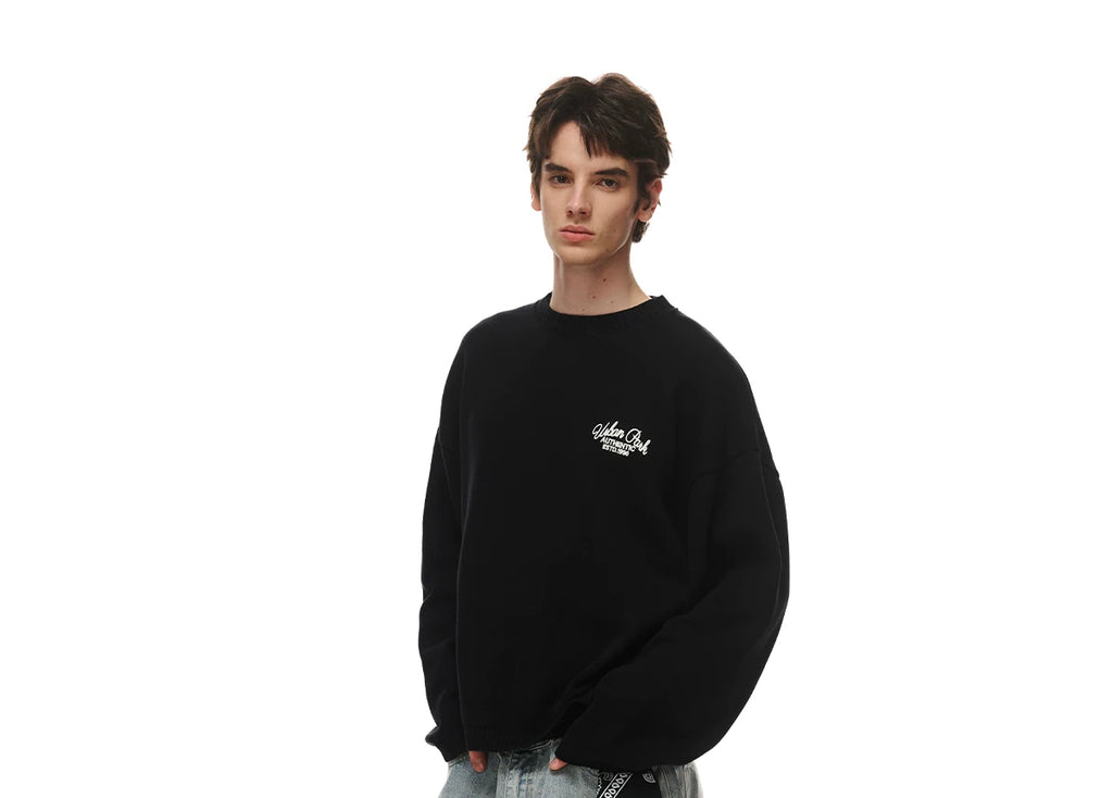 Loopsoon Back Jacquard Versatile Loose Sweater