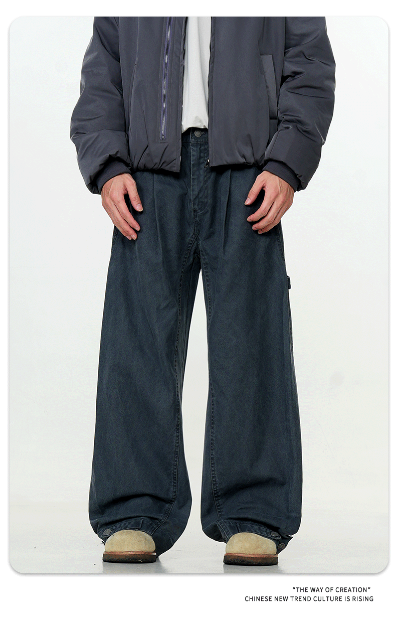 11KN versatile loose scimitar wide-leg Pants