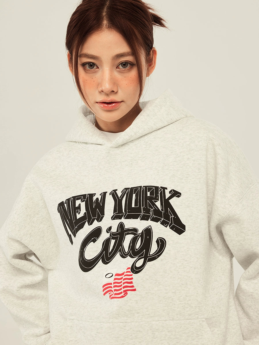 SOSE Vintage Hooded Suede Print Sweater