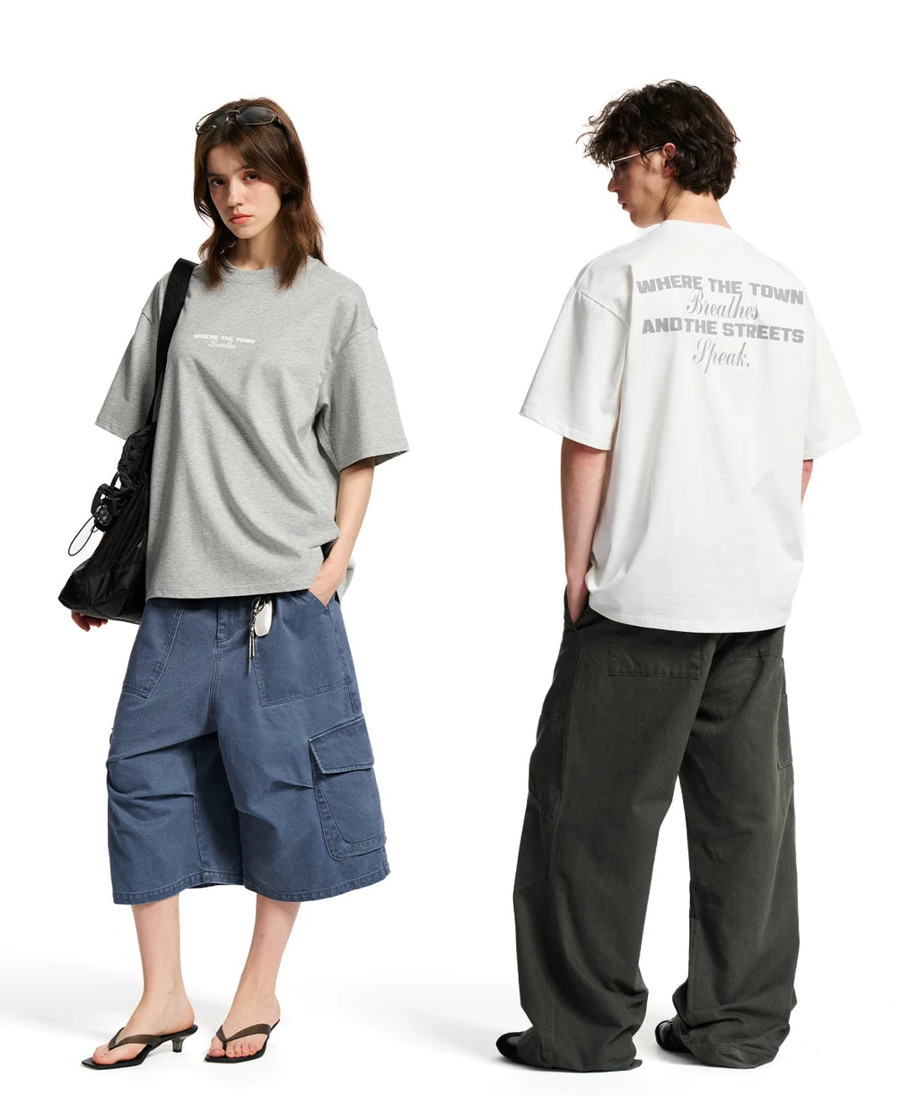 Loopsoon Back Letter Print Loose Versatile Tee