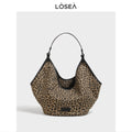 LOSEA Leopard Print Large Capacity Retro Messenger Bag