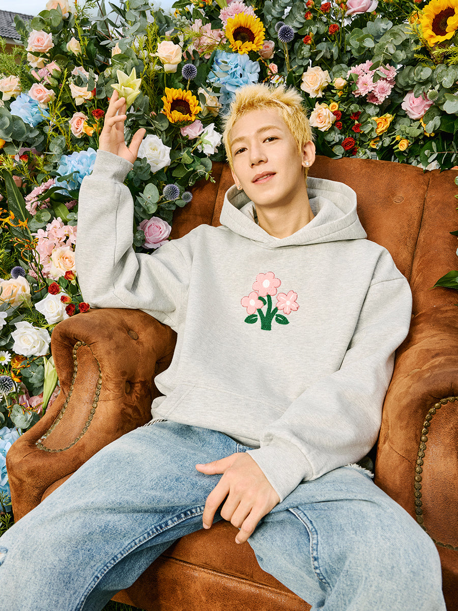 Harsh and cruel plush flower handwritten Hoodie