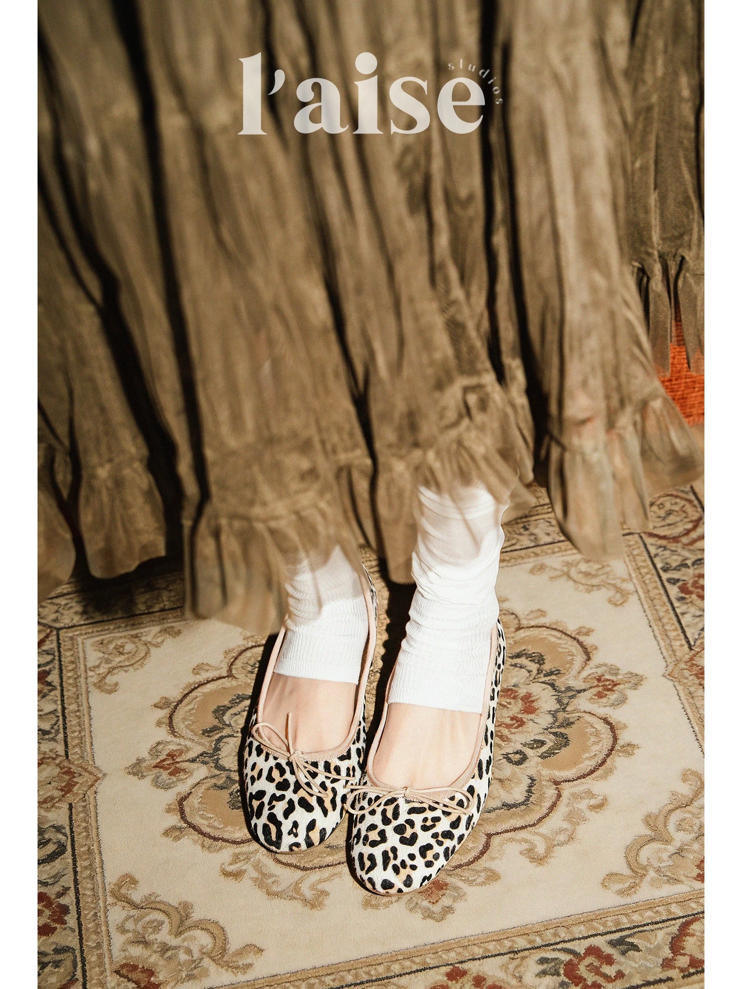 L'aise Flat-soled Leopard Print Soft-soled Shallow-mouth Single Shoes
