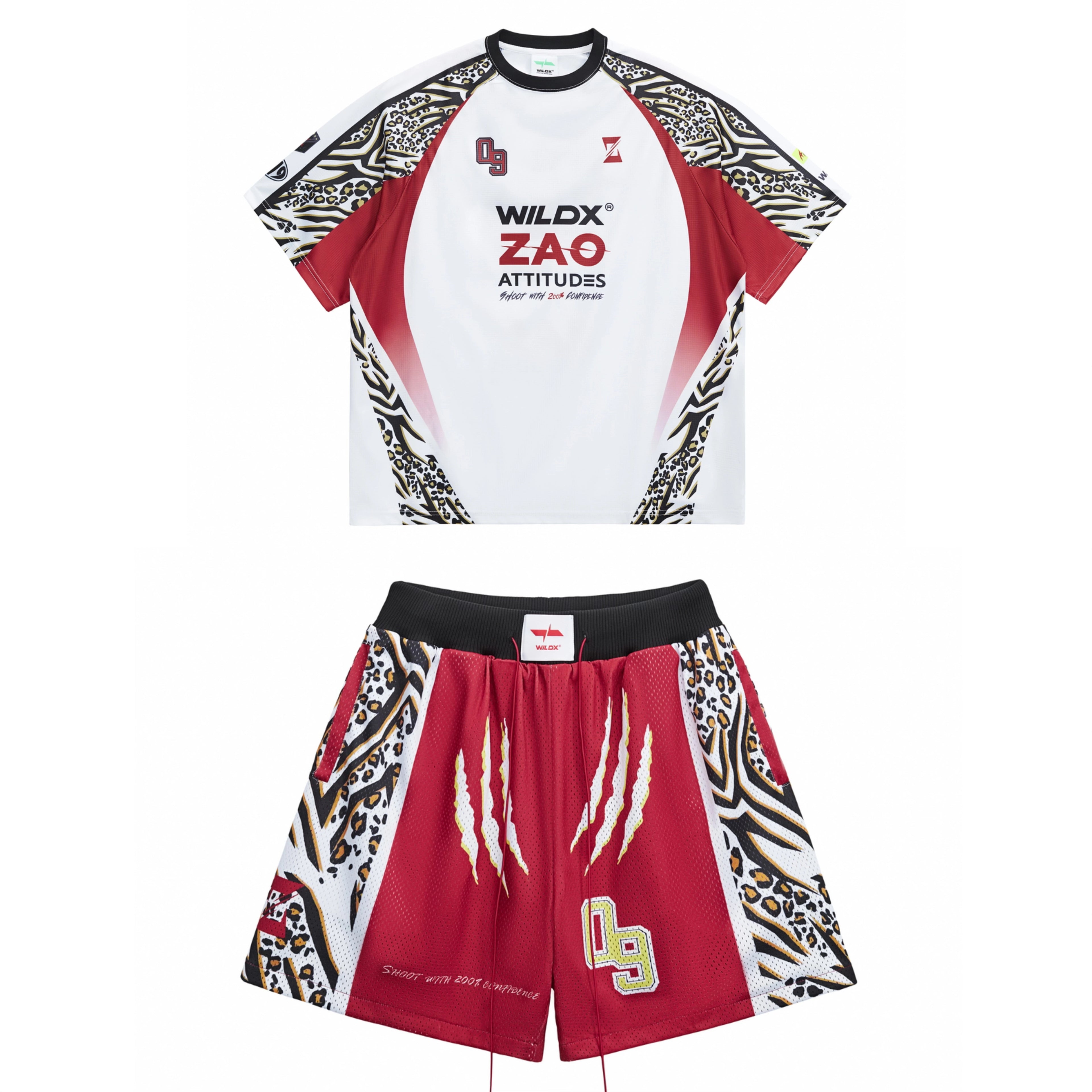 WildX Leopard Print Quick-drying Sports Basketball Tee