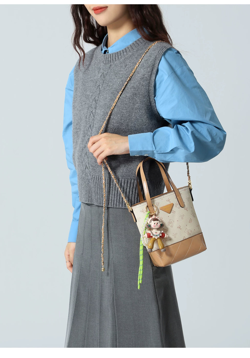 Masha Lanti Chain Bear Crossbody Bag