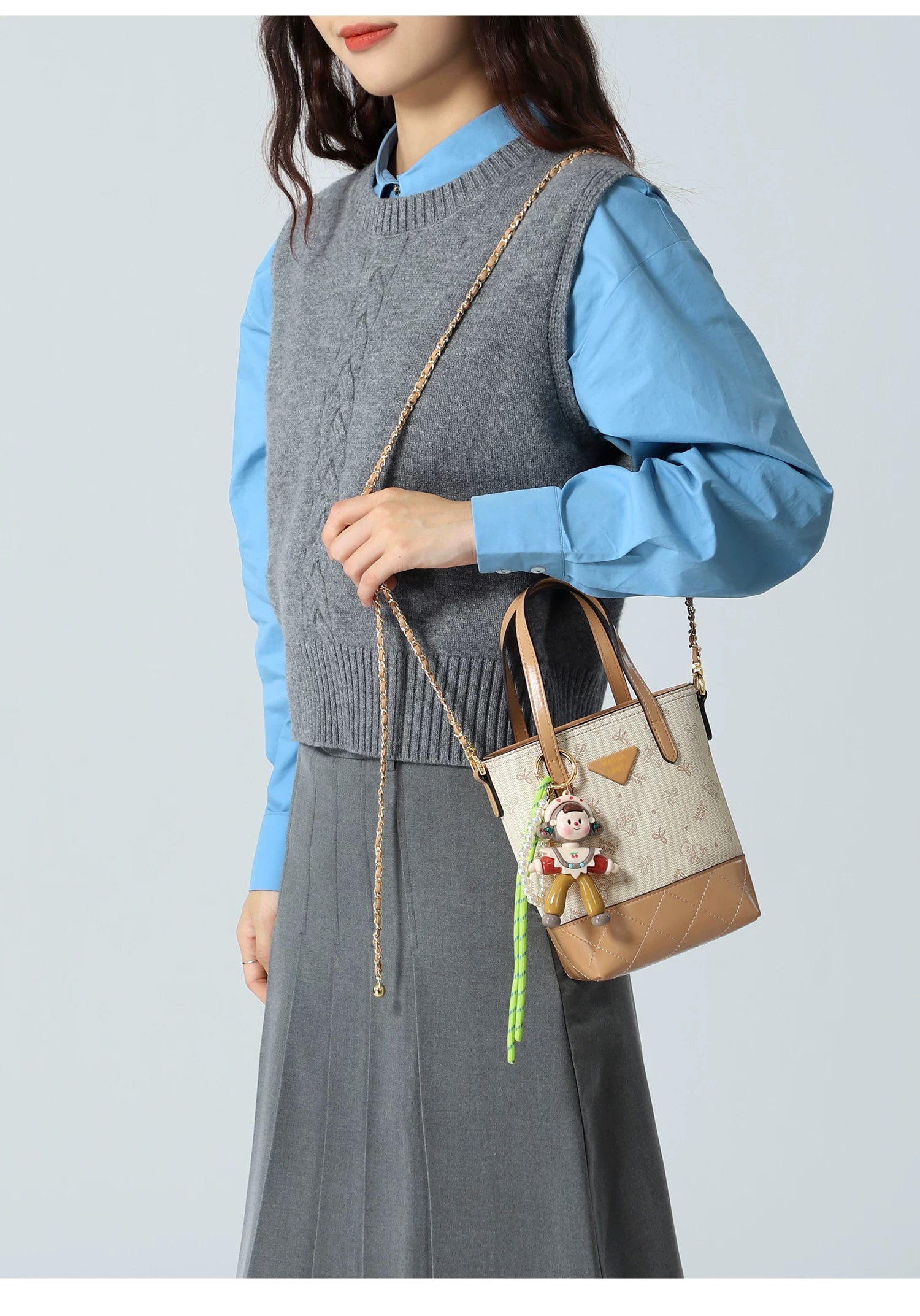 Masha Lanti Chain Bear Crossbody Bag