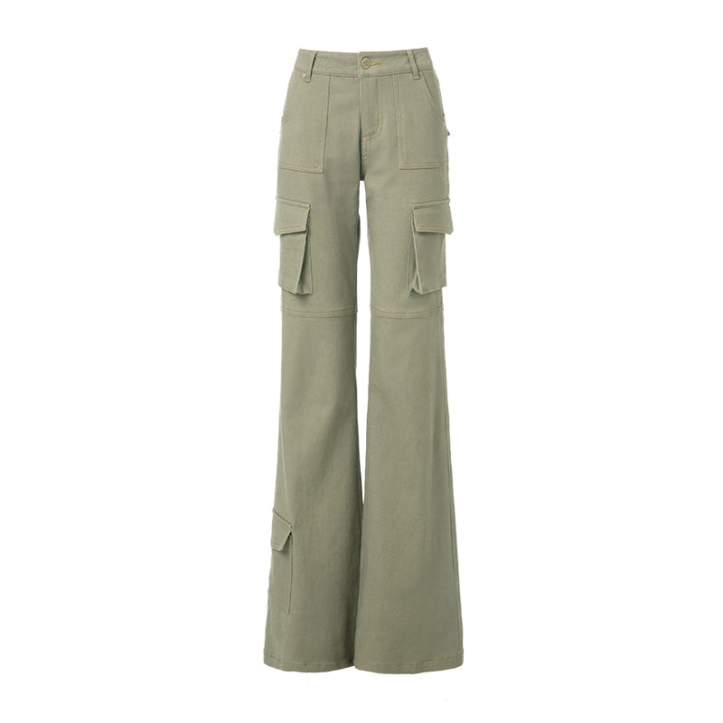 ABMY retro multi-pocket heavy industry micro-pull trousers