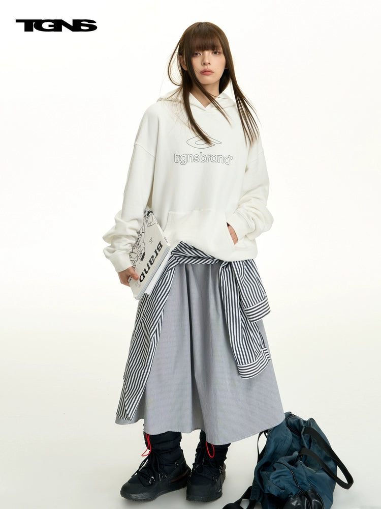 TGNS Striped Shirt Spliced Skirt