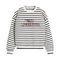 Loopsoon Chain Embroidered Striped Sweater