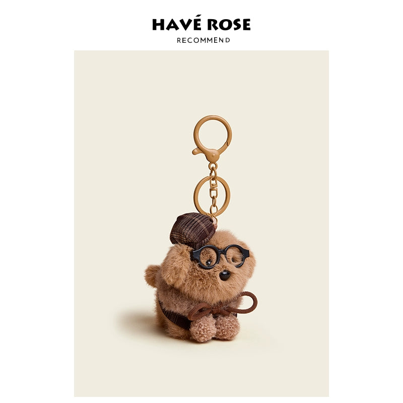 HAVEROSE Masked Dog Plush Doll Pendant