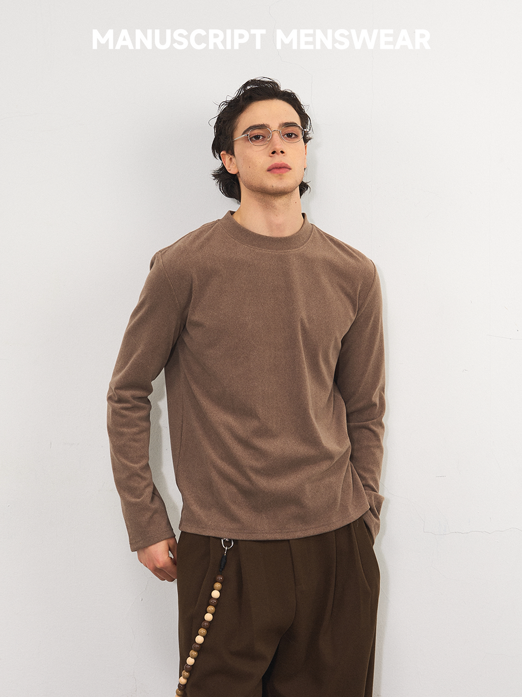 MANUSCRIPT Casual Round Neck Thermal Long Sleeves