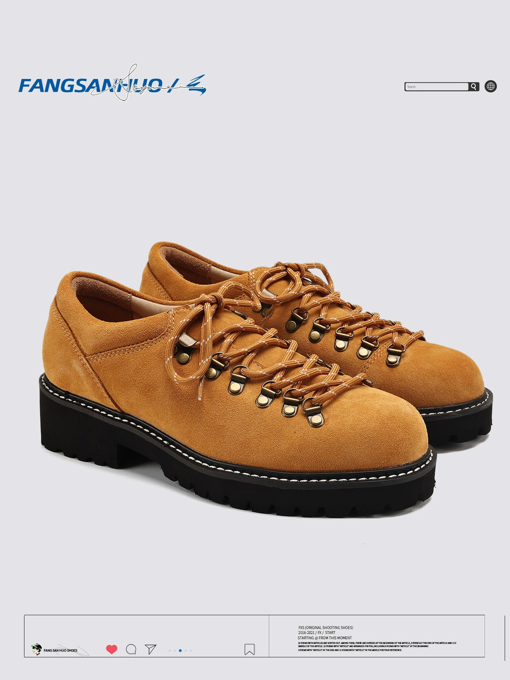 FANGSANHUO Retro Low-top Workwear Shoes