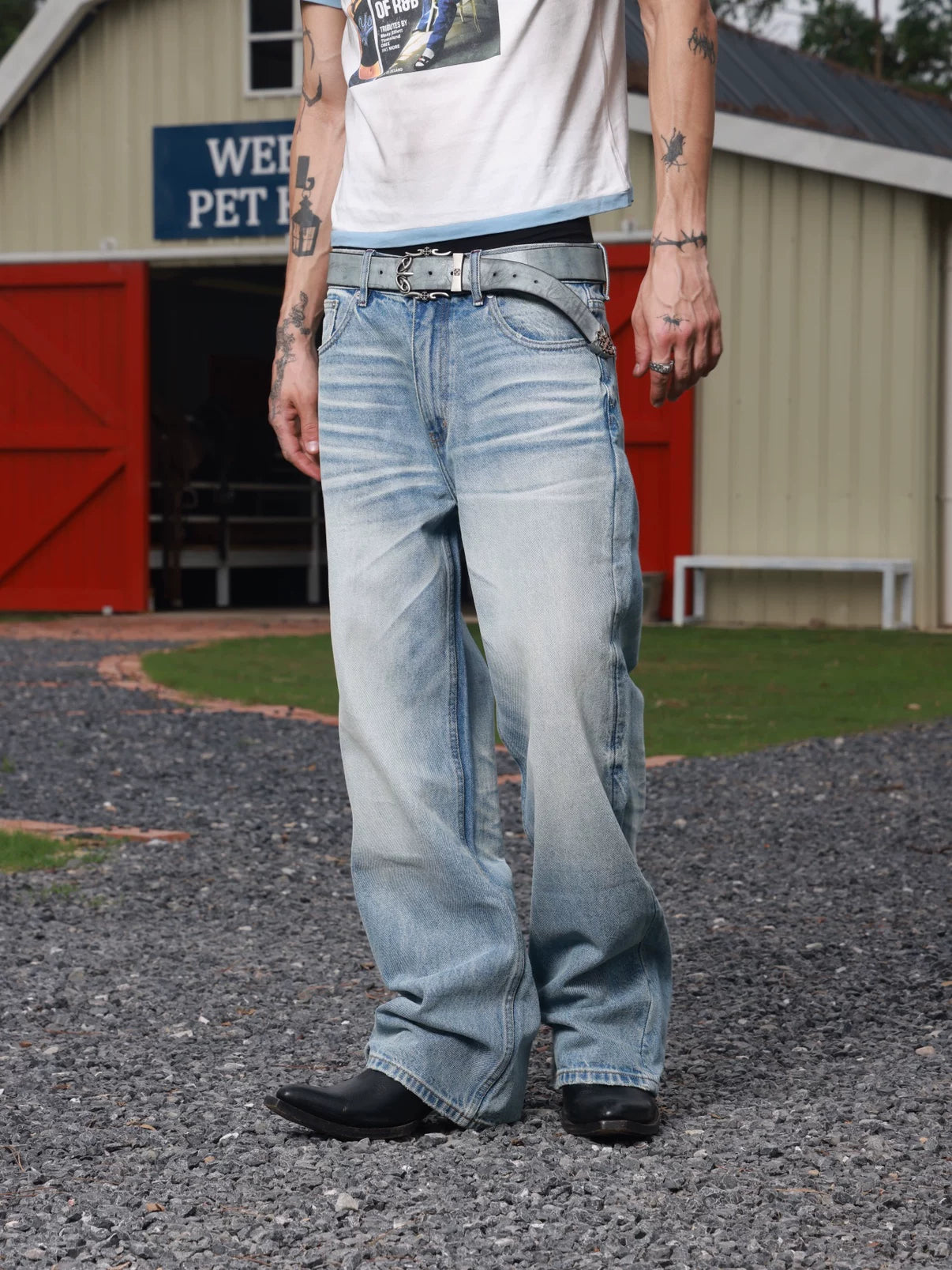 VOWPROGRESS Old Micro-pull Jeans