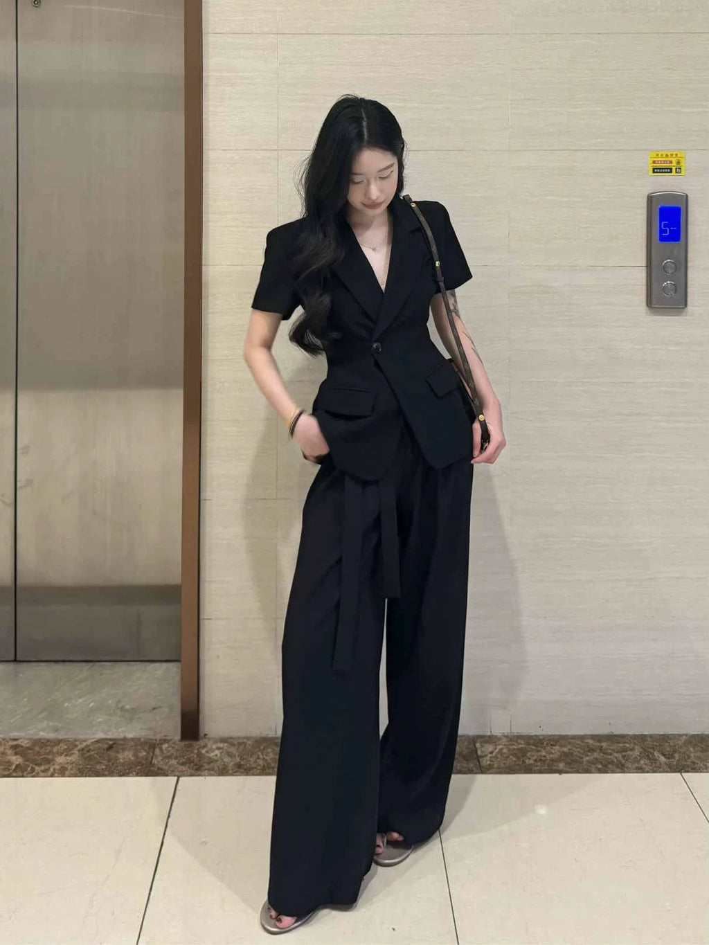 PANPANSTUDIO Suit Medium and Long Wide-leg Pants
